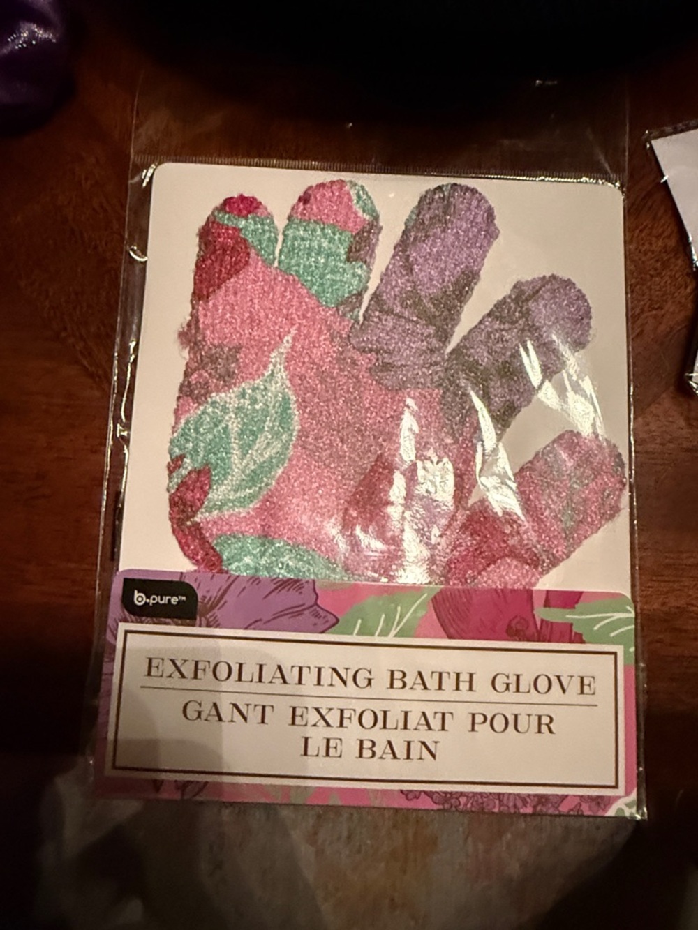Exfoliating Bath Glove - Pink Floral